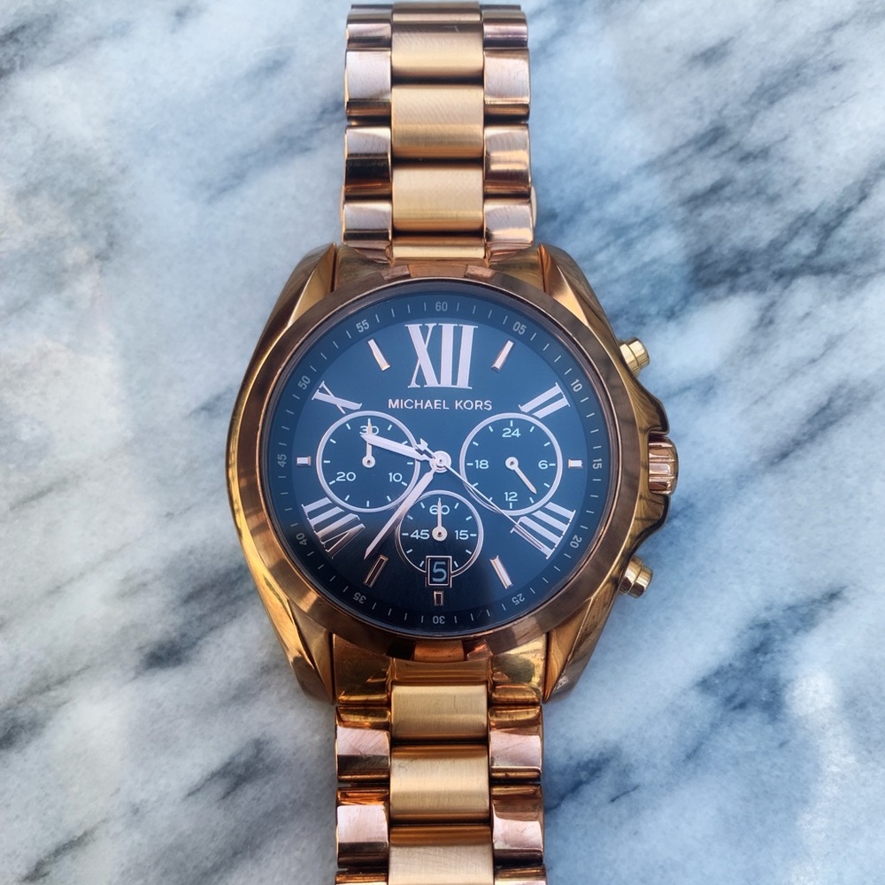 Michael Kors Bradshaw watch rose gold w/black face